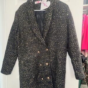 Buddy Love Black and Gold Tweed Blazer